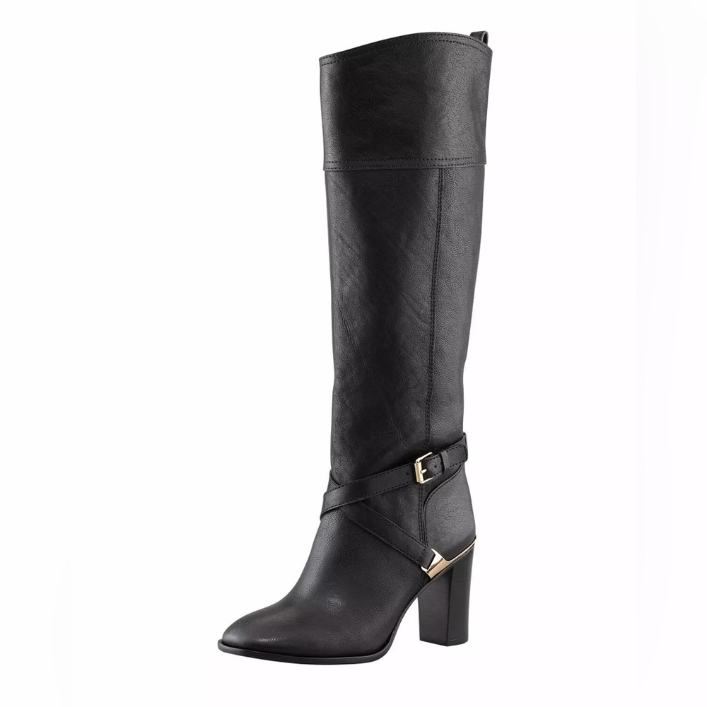 NEW $550 Tory Burch Livingston Leather Riding Boot Black Sz 9